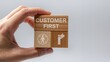 © Onetrick  - CUSTOMER FIRST. Client centricity business orientation. Customer first concept. VIP client servcie. Customer relationship management new new