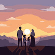 © Saintt - Muslim Family Watching Sunset Together During Ramadan