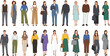 © Bappi - Flat vector illustration of diverse men and women in professional business casual and modern fashion attire for corporate character avatars