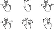 © Mohammad - Touch gesture direction arrows line icon set mobile swipe navigation outline vector collection