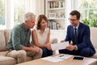 © Meow Creations - Professional financial advisor discussing retirement plan with senior couple at home