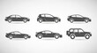 © Samsul - Collection of diverse car silhouettes in a clean design.
