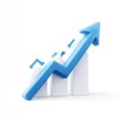 © Abuabdurrahman - Blue arrow pointing upward over graph bars on white. Visualization of growth and success