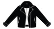 © Tm Studio - Black and white illustration of a classic leather jacket with open front