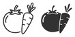 © Pavlo - Tomato and carrot vegetables, healthy organic food outline icon isolated on transparent background