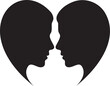 © Noyon - Two people in love with heart shaped silhouette