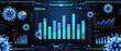 © Niphatson - Htlv 1 virus data, medical statistic, digital chart, infection rate, healthcare research, futuristic interface, outbreak analysis screen