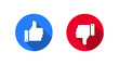 © ElsaNur - Like and dislike icon with long shadow. Thumbs up and down symbol. Positive and negative feedback sign