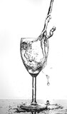 Water poured into a wine glass 2