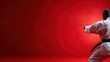 © svastix - A martial artist performs a karate move against a vibrant red background, capturing the essence of strength, focus, and skill in the practice of martial arts.