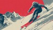 © GS-Studio - A skilled skier gliding swiftly down a snow-covered mountain slope