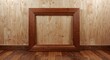 © The 2R Artificiality - Wooden frame made from stained hardwood planks displayed on plywood wall showing hardwood floor design