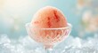 © AkuAku - Summer treat of zesty grapefruit granita presented in a clear dish close up