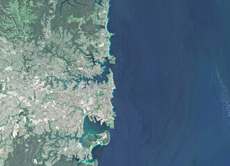  Sydney Australia Satellite View of Harbour and City
