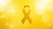 © AbstractAI - Childhood cancer symbol with teddy bear and yellow ribbon displayed on bright yellow background