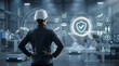 © abdul studio - Female Engineer Analyzing Industrial Safety and Workforce Management Data