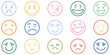 © Anik - Colorful collection of various doodle style smiley face and sad face icons