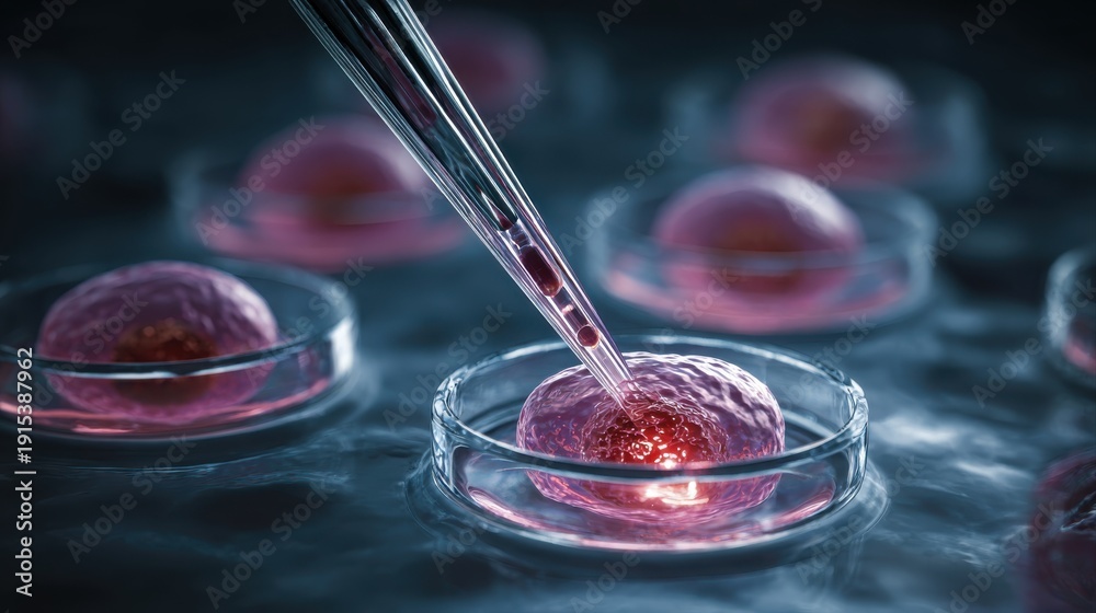 Stem cell research- nuclear transfer being carried out on several ...