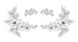 © Kirana - Black and White Floral Wreath Illustration.