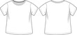 © MdSar - White t shirt front and back view with stitching details