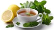 © Natchaphong - Invigorating Brew: A steaming cup of herbal tea is surrounded by fresh lemon slices and vibrant mint sprigs, capturing the essence of a refreshing and invigorating moment.