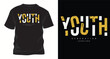 © Ak bindu - Youth generation authentic wear t-shirt design with distressed youth typography in gold and white