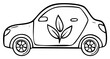 © Kateryna Hurzenkova - Eco Friendly Car with Leaf Design Sustainable Transportation Outline