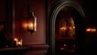 © Agent Neptunus - Ornate interior space features warm candle lighting against deep crimson walls