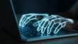 © Qaqas - Closeup of hands on laptop keyboard with glowing AI interface, futuristic tech style, blurred background, concept of artificial intelligence