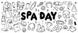 © Lisa - spa day doodle set with wellness and self care icons
