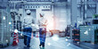 © metamorworks - 工場で作業するエンジニアと通信ネットワークのコンセプト