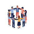 © hendrizvd - Diverse Team Standing in Circle Teamwork Illustration