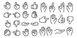 © Daishin - Hand Gestures Line Icons. Editable Stroke. Pixel Perfect. For Mobile and Web. Contains such icons as Gesture, Hand, Charity and Relief Work, Finger, Greeting, Handshake, A Helping Hand, Clapping, Team