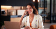 © EineroLens25/peopleimages.com - Happy, phone call and businesswoman with laptop in home with remote work for finance negotiation. Computer, cellphone and female financial manager on mobile discussion for investment review in house.