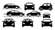 © Johnmartin - Collection of Black Car Silhouettes: Various Angles and Views