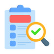 © katsumatakun - magnifying glass checklist task job done urgency priority work flat color vector illustration template design