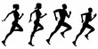 © Debashis - Silhouettes of four people running showcasing different stages of a stride