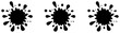 © Usama - Set of three black blood spatter pattern icons on white background graphic design elements
