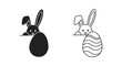 © TUL - Two bunnies peeking out of easter eggs illustration Vector