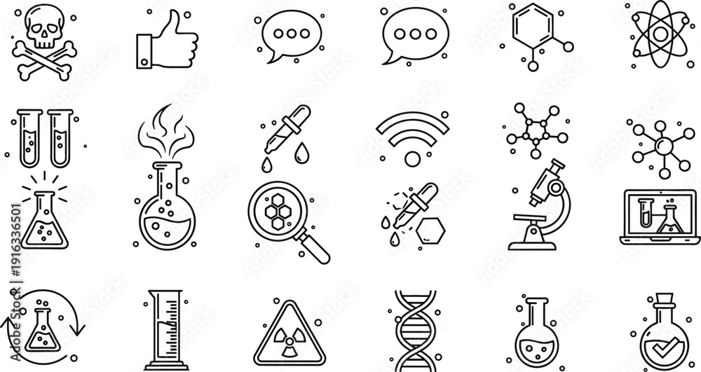 Image vectorielle Stock Science laboratory icon set featuring chemistry ...
