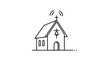 © Kerja - Church Icon with Wi-Fi Signal, Religious Building Symbol