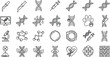 © Vactor Itbd - Genetics and DNA research icons set including syringe molecule chromosome and laboratory symbols