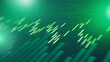 © fotofabrika - Data visualization shows stock market trends on green background in digital format