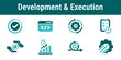 © Hito4i - Icons illustrating task execution active development progress tracking coding and workflow activity