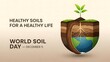 © Prem - World Soil Day concept with healthy plant growing in soil globe for sustainable agriculture and eco-friendly lifestyle