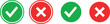 © RAC.Design-Magic - Four green checkmark and red cross icons isolated on transparent background