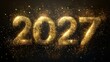 © KYR - Shimmering Golden 2027 New Year Celebration with Sparkles and Glitter Effect for Festive Events and Marketing Material
