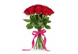 © MstMehernnigar - Elegant bouquet of red roses tied with a pink ribbon for a special occasion