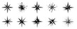 © adri - Ten compass rose illustrations in grayscale, with varied styles and textures on a white background