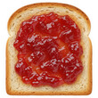 © Tohin - A slice of toast with strawberry jam on top